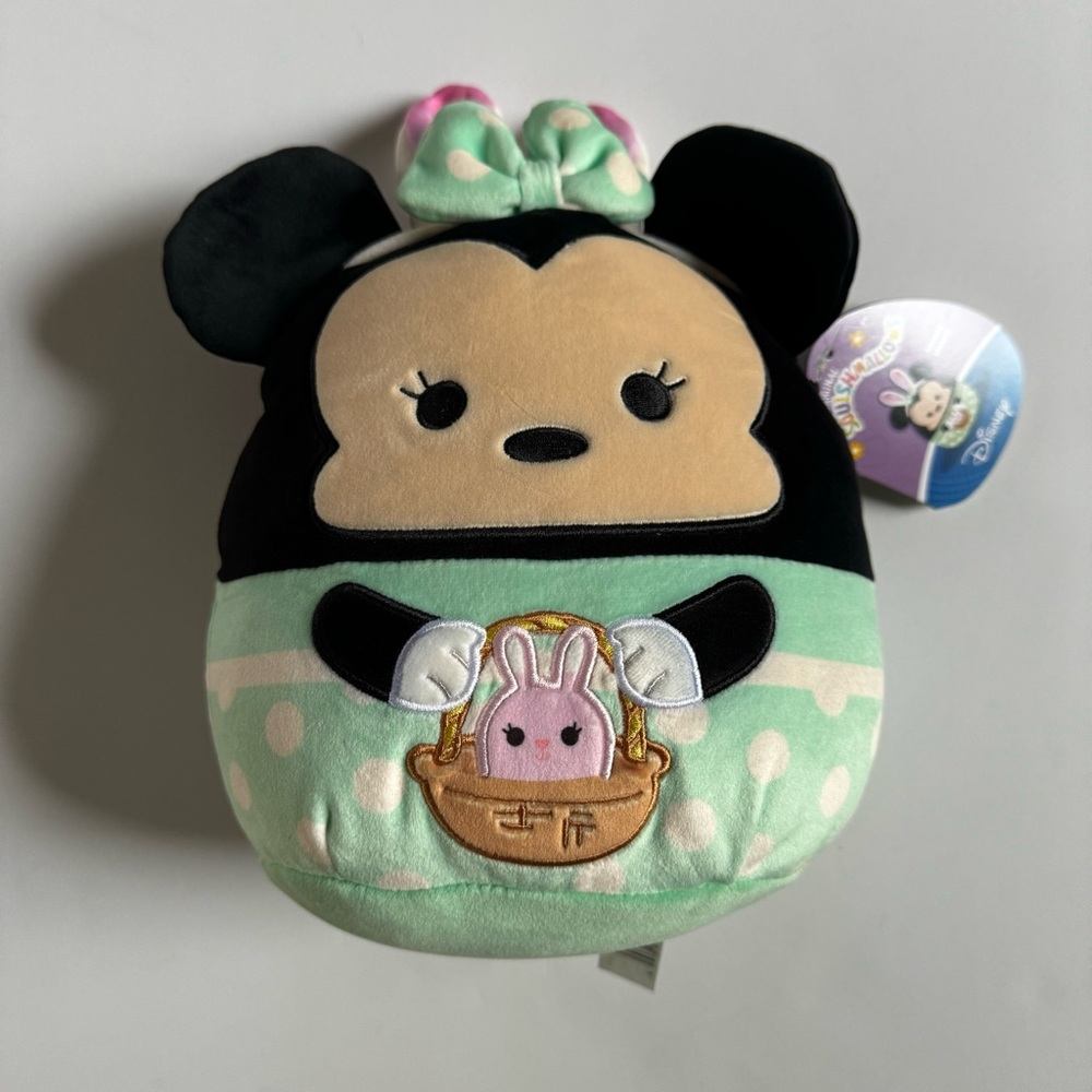 Disney Squishmallows Minnie Mouse Easter Plush Toy Black And Mint Green